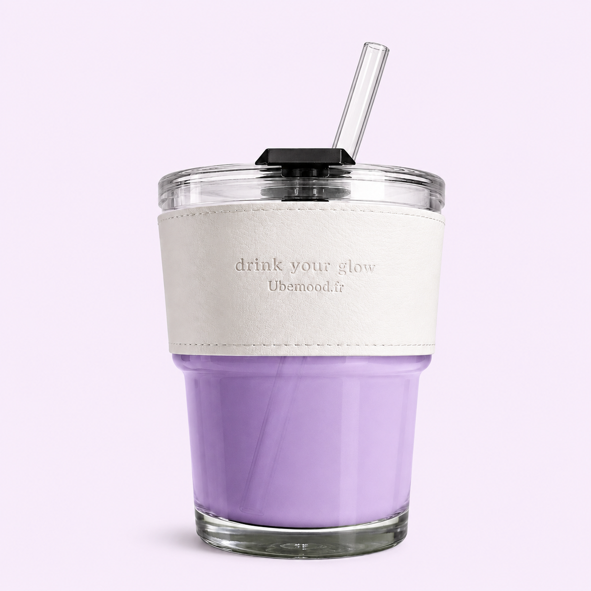 Gourde en verre 370 ml – Drink Your Glow 💜